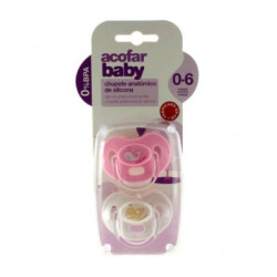 Chupete Silicona Acofarbaby Rosa 0-6 M